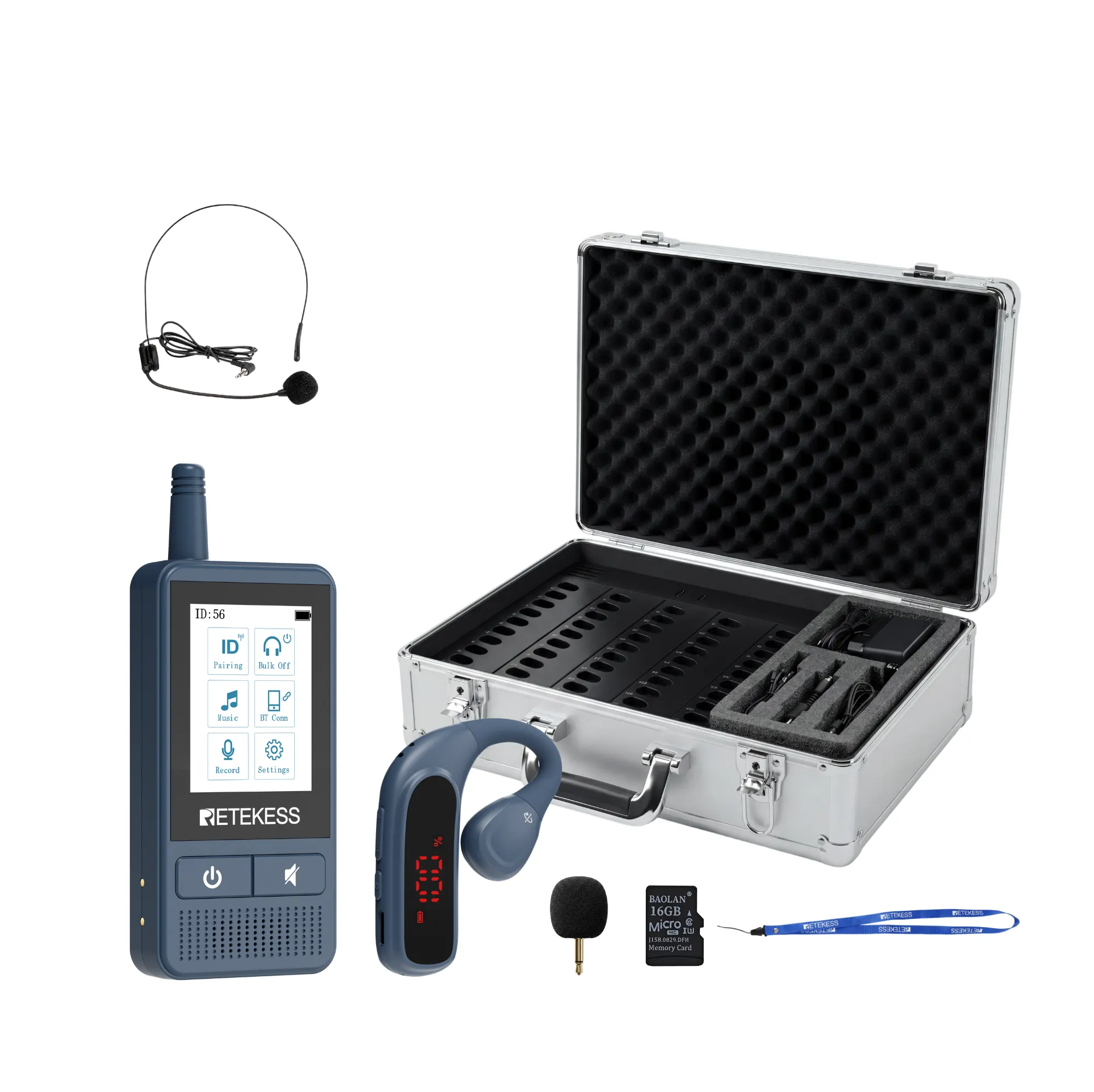 TT133 Smart Touchscreen Guide System with Crystal-Clear Voice, Earhook Receivers, and Fast Charging for VIP tours, Visitor Reception, and Guided Presentations