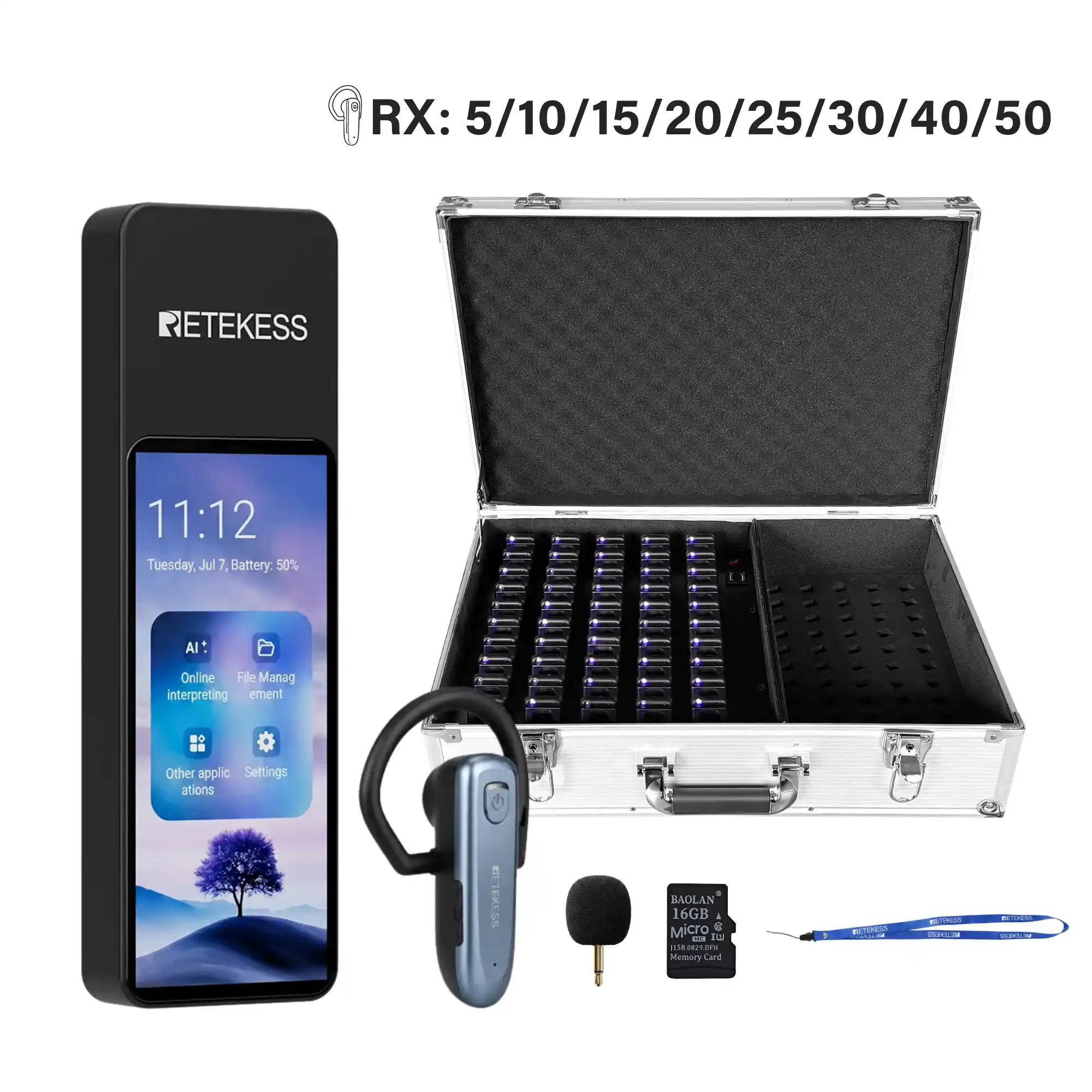 TT136 Auto Translation Device for Multilingual Groups, 120 Languages AI Real-Time Interpretation, Dual-Channel Broadcast,  Stable Signal for VIP Tour & Factory Guide, Available in September