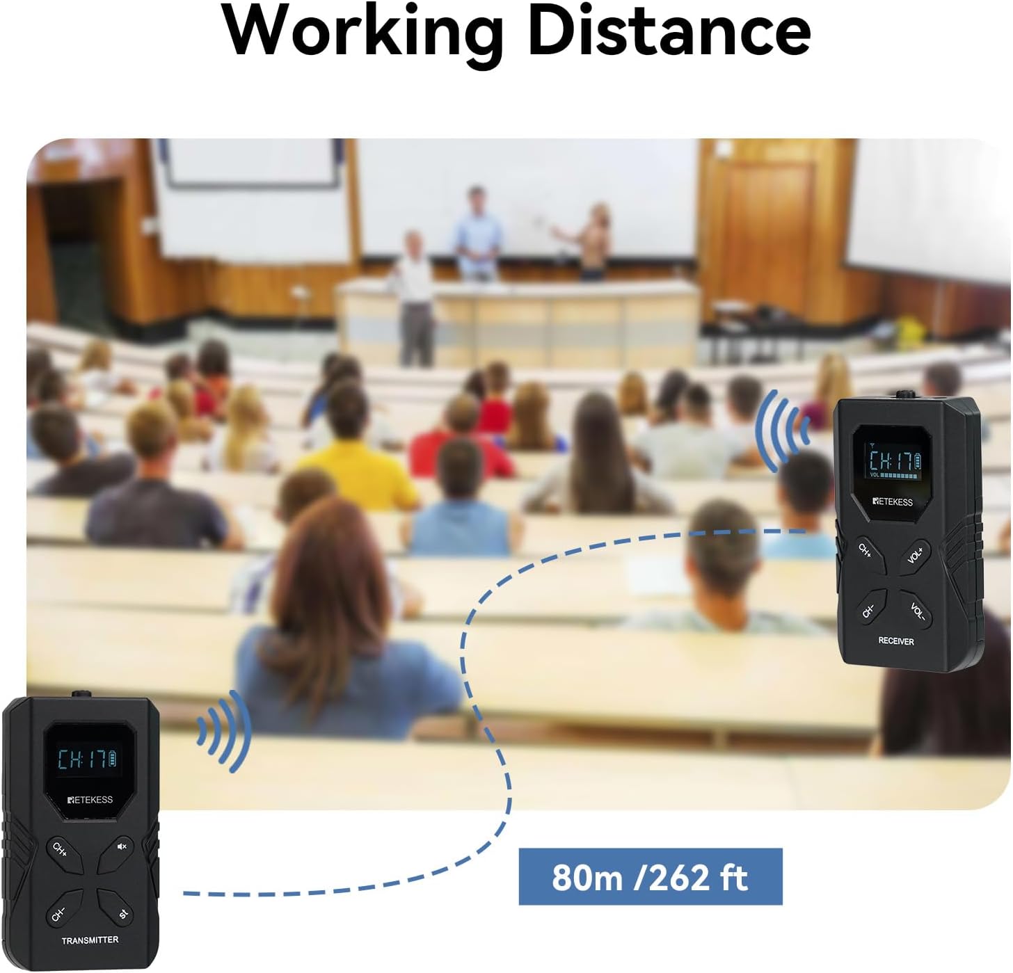 6-20 People TT117 TT118 17-Channel Portable FM Simultaneous Interpretation System for Multilingual Meetings, Church Worship, Training, and Educational Events