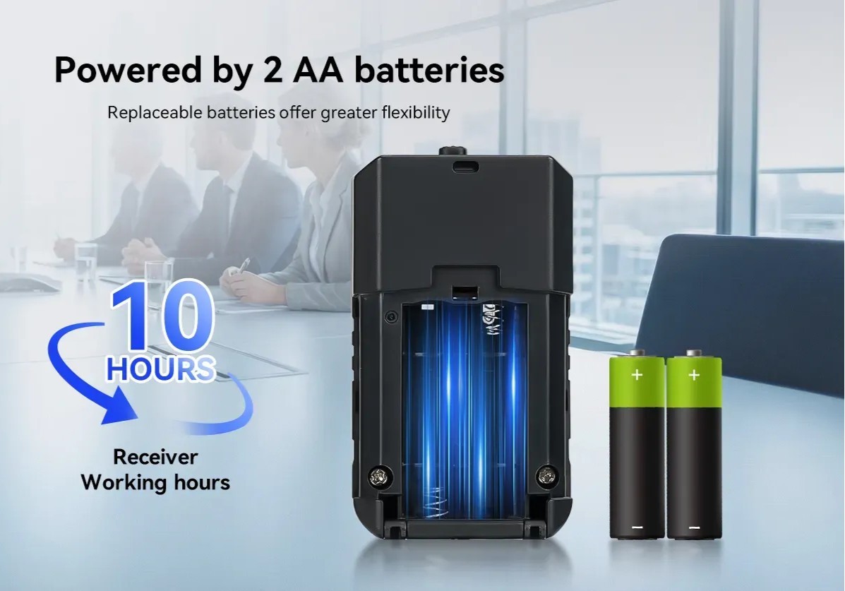 TT118 receiver with replaceable AA battery design