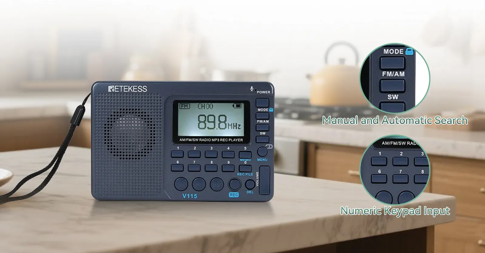 V115 pocket-size portable radio