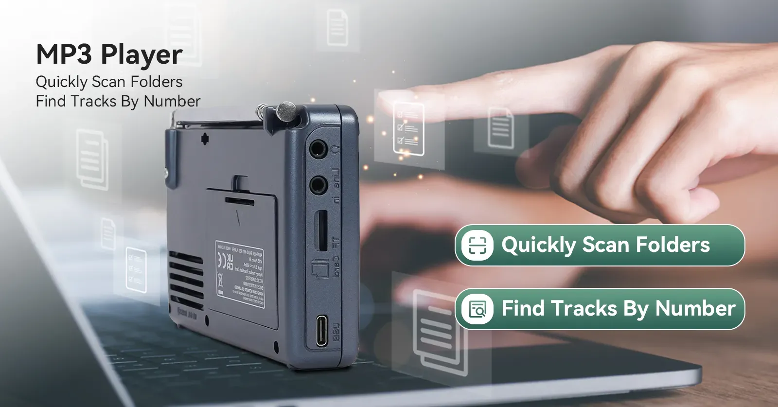 V115 MP3 player quickly scan folders and find tracks by number