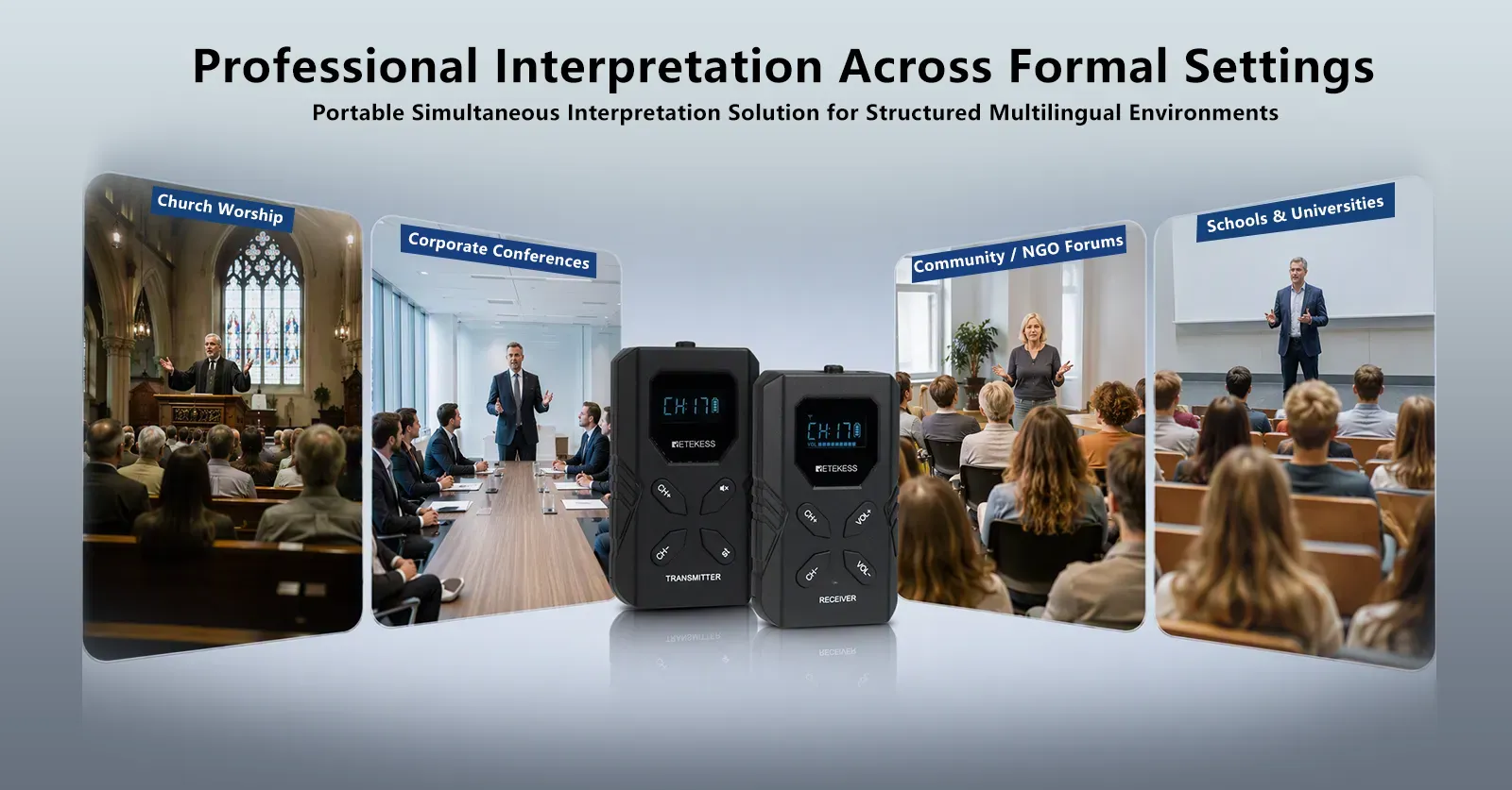 Portable interpretation solution for multilingual events