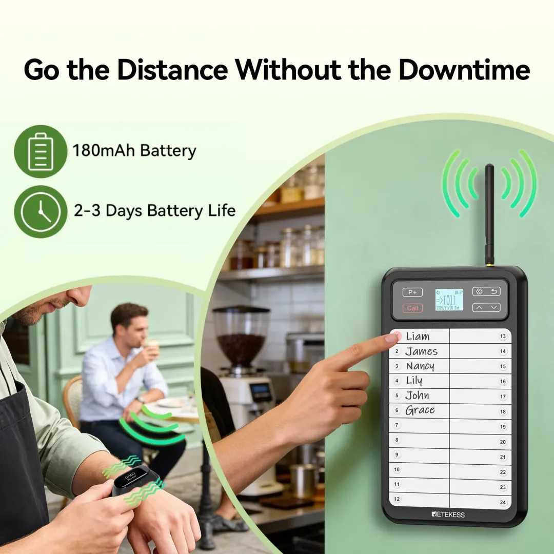 Long battery life for busy restaurant service