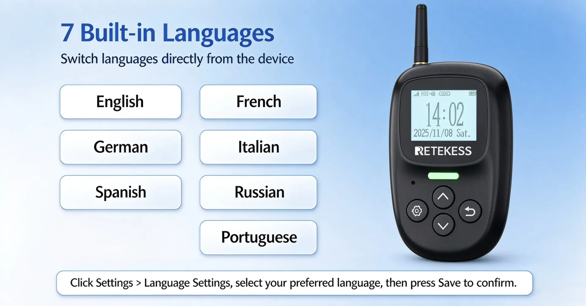 TD037 and TD114 with 7 built-in languages