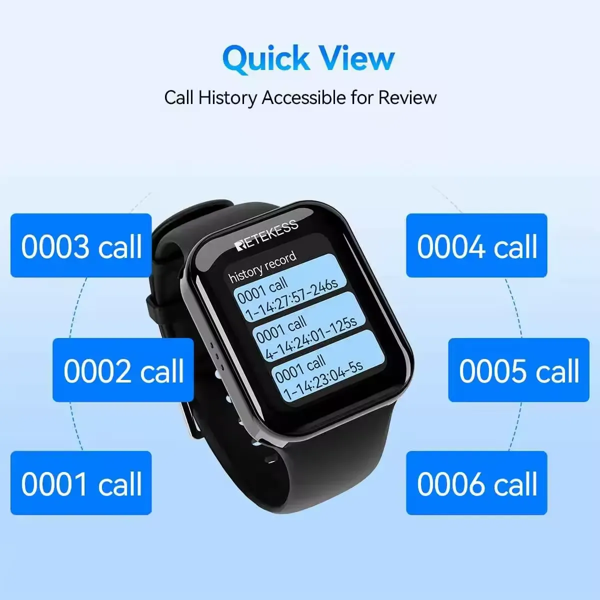 TD113 watch pager quick view call history