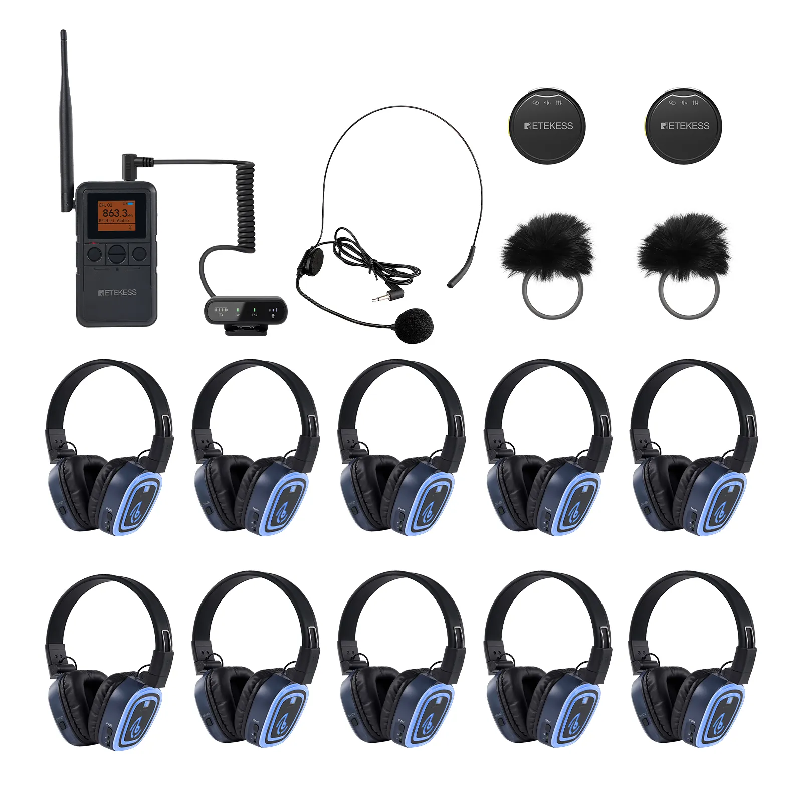 Yoga, Meditation & Sound Healing – TA003P TA004S Portable Silent Headphone, 6-Channel with Back-clip & Handheld, Swappable Battery, Bluetooth, Bass Boost