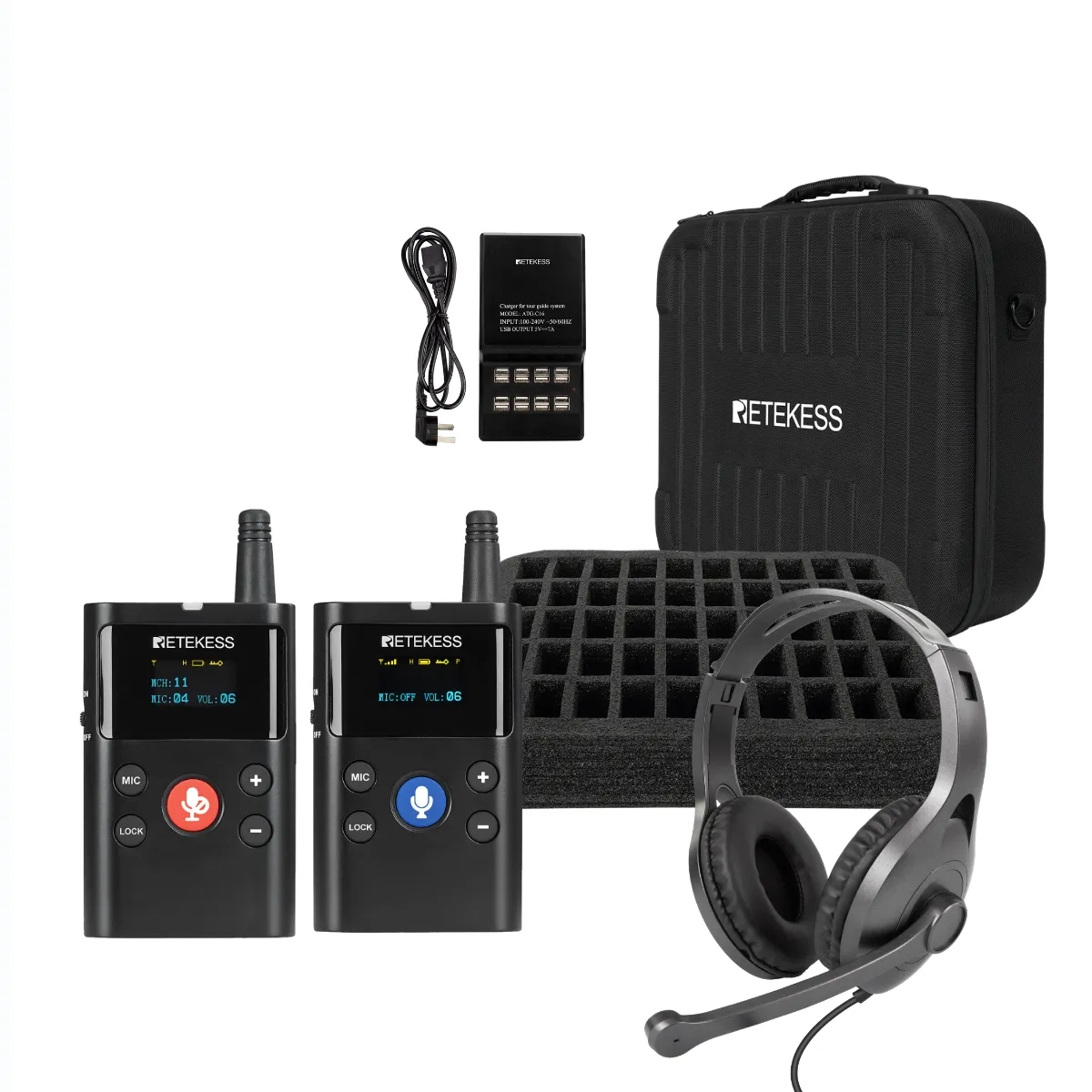 Retekess TT126 Two-way Headsets for Factory Tours