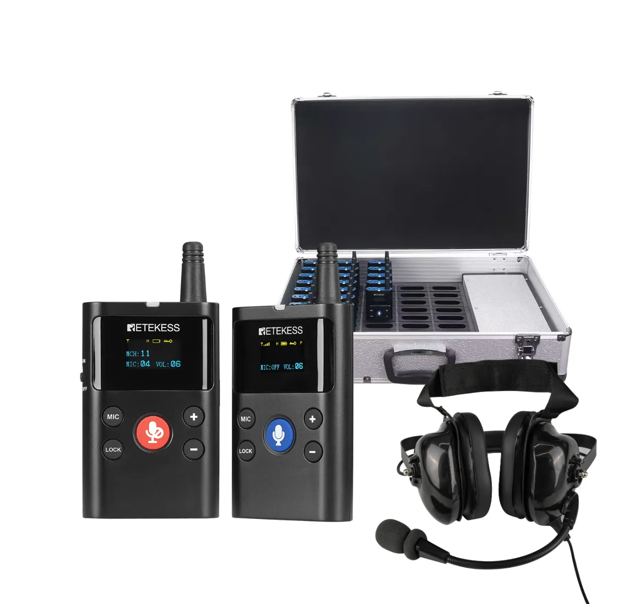 TT126 Two-way Plant Tour Headsets for Manufacturing Plant Tour Factory Visit with Noise-Canceling Headset