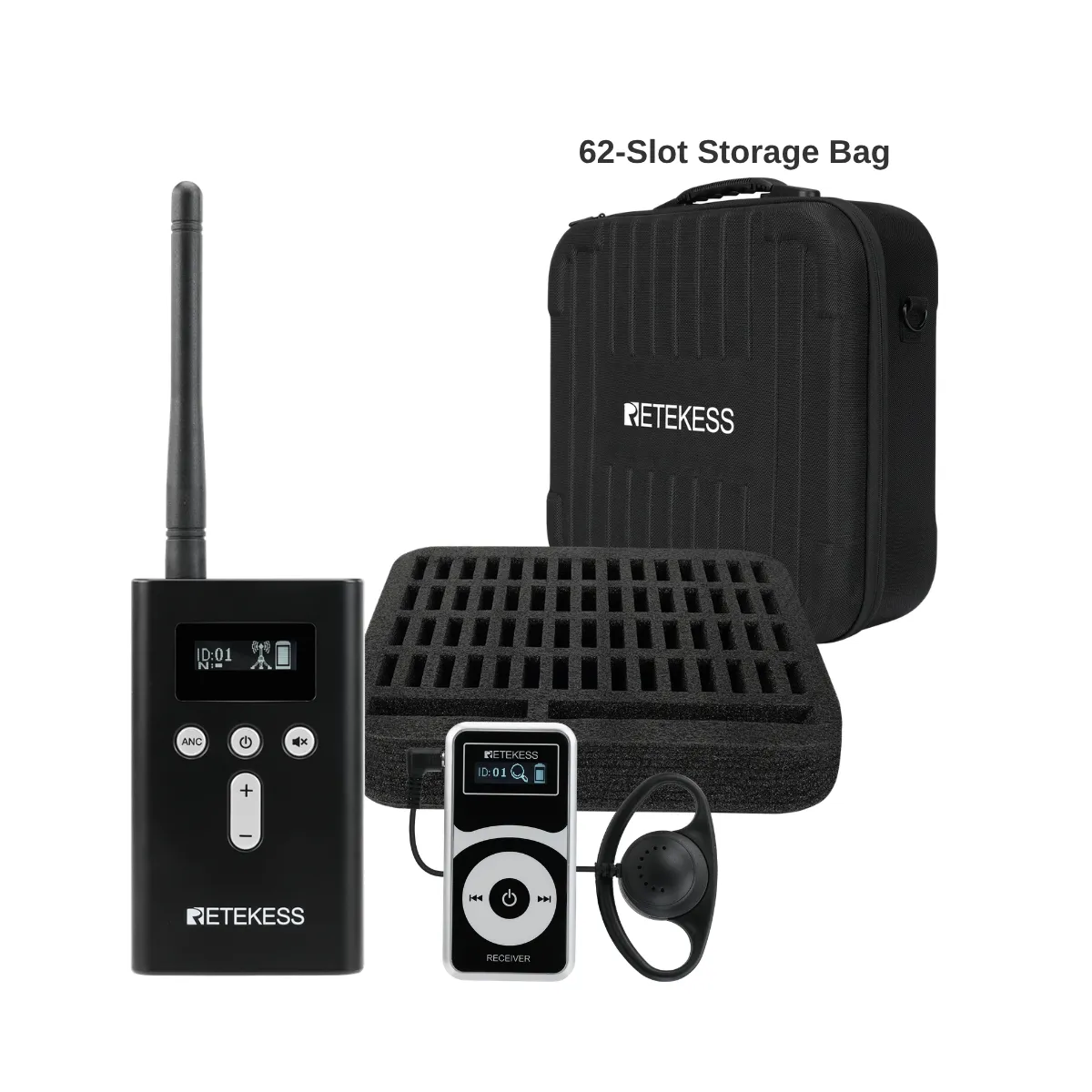 T130P T131P Whisper System with Carrying Bag for Group Travel, Translation, Meditation, Training, and Factory Tours