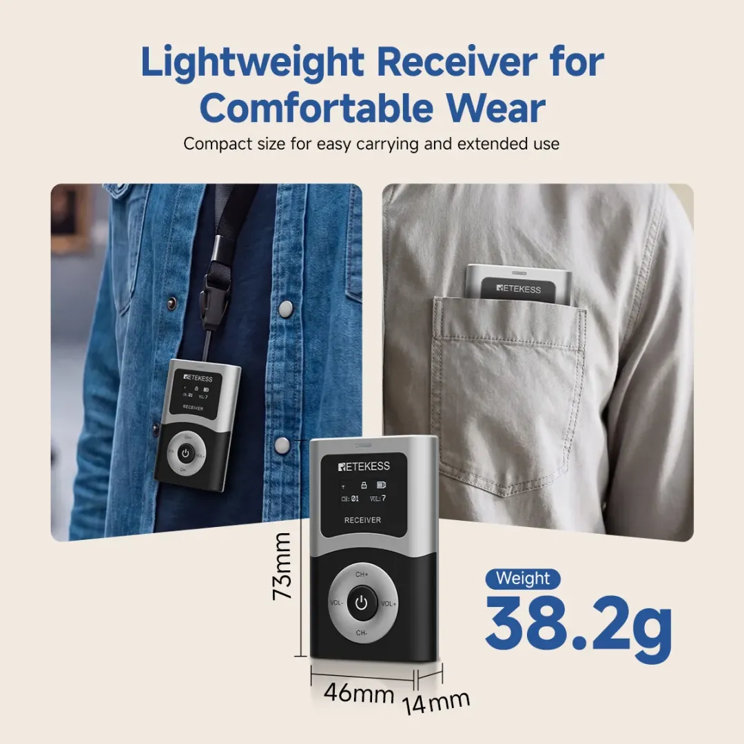 Lightweight receiver for comfortable use