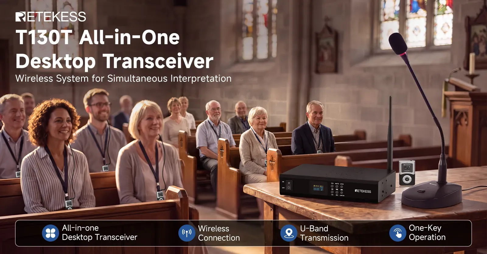 Retekess T130T T131T desktop simultaneous interpretation system