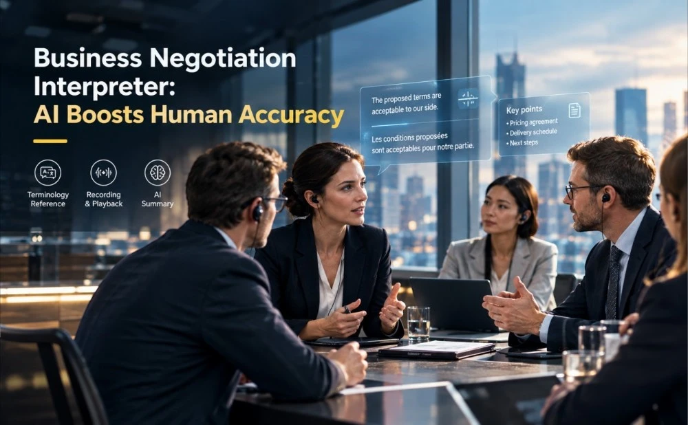 Business Negotiation Interpretation: How AI Boosts Human Interpreter Accuracy