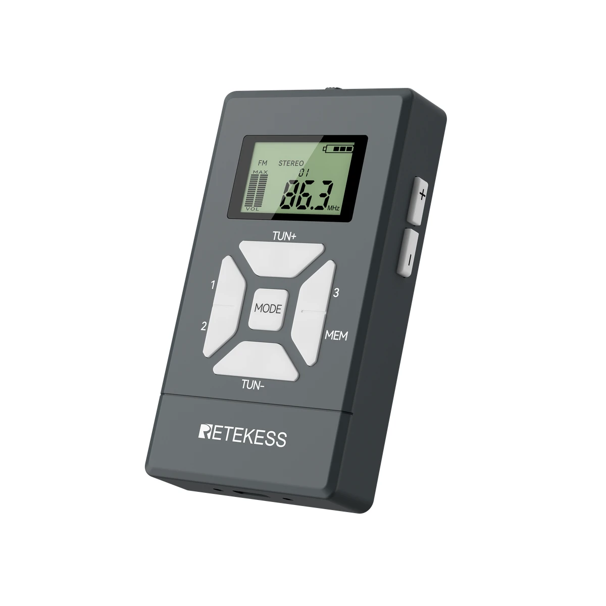 Retekess PR13S Portable FM Radio Receiver Rechargeable Personal Listening Device with 20 Preset Stations