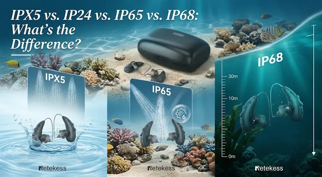 IPX5 vs. IP24 vs. IP65 vs. IP68: What Do Water Resistance Ratings Mean for Hearing Aids?